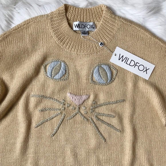 •SOLD• Wildfox Whiskers Distressed Cat Sweater - Picture 4 of 7